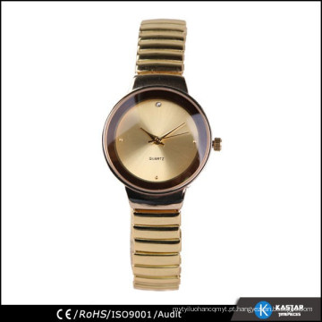 Sunray gold dial face relógios de senhora de quartzo japonês 2015